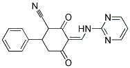 2,4-DIOXO-6-PHENYL-3-((PYRIMIDIN-2-YLAMINO)METHYLENE)CYCLOHEXANECARBONITRILE Struktur