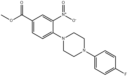 METHYL 4-[4-(4-FLUOROPHENYL)PIPERAZINO]-3-NITROBENZENECARBOXYLATE Struktur