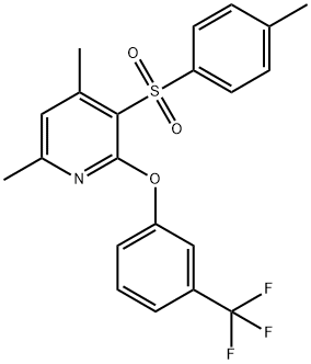 4,6-DIMETHYL-2-[3-(TRIFLUOROMETHYL)PHENOXY]-3-PYRIDINYL 4-METHYLPHENYL SULFONE Struktur