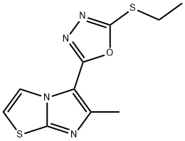 5-[5-(ETHYLSULFANYL)-1,3,4-OXADIAZOL-2-YL]-6-METHYLIMIDAZO[2,1-B][1,3]THIAZOLE Struktur