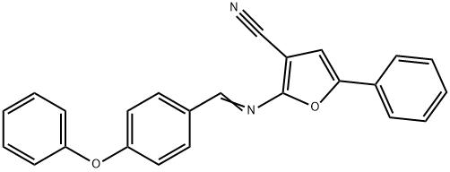 2-([(E)-(4-PHENOXYPHENYL)METHYLIDENE]AMINO)-5-PHENYL-3-FURONITRILE Struktur