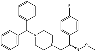 2-(4-BENZHYDRYLPIPERAZINO)-1-(4-FLUOROPHENYL)-1-ETHANONE O-METHYLOXIME Struktur