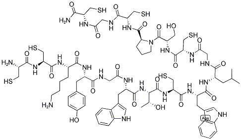 CYS-CYS-LYS-TYR-GLY-TRP-THR-CYS-TRP-LEU-GLY-CYS-SER-PRO-CYS-GLY-CYS-NH2 Struktur