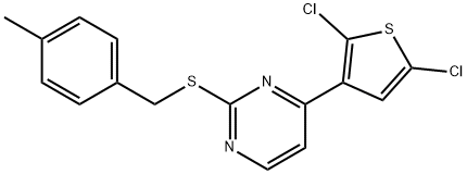 4-(2,5-DICHLORO-3-THIENYL)-2-PYRIMIDINYL 4-METHYLBENZYL SULFIDE Struktur