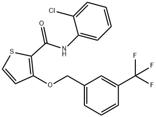 N-(2-CHLOROPHENYL)-3-([3-(TRIFLUOROMETHYL)BENZYL]OXY)-2-THIOPHENECARBOXAMIDE Struktur