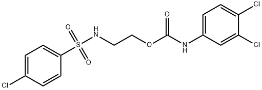 2-([(4-CHLOROPHENYL)SULFONYL]AMINO)ETHYL N-(3,4-DICHLOROPHENYL)CARBAMATE Struktur