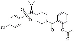 2-[4-[[(4-CHLOROPHENYL)SULPHONYL]CYCLOPROPYLAMINO]PIPERIDIN-1-YL-CARBONYL]PHENOL ACETATE Struktur