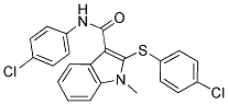 N-(4-CHLOROPHENYL)-2-[(4-CHLOROPHENYL)SULFANYL]-1-METHYL-1H-INDOLE-3-CARBOXAMIDE Struktur