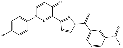 1-(4-CHLOROPHENYL)-3-[1-(3-NITROBENZOYL)-1H-PYRAZOL-3-YL]-4(1H)-PYRIDAZINONE Struktur