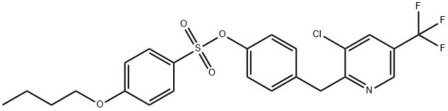 4-([3-CHLORO-5-(TRIFLUOROMETHYL)-2-PYRIDINYL]METHYL)PHENYL 4-BUTOXYBENZENESULFONATE Struktur