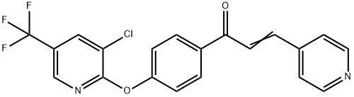 1-(4-([3-CHLORO-5-(TRIFLUOROMETHYL)-2-PYRIDINYL]OXY)PHENYL)-3-(4-PYRIDINYL)-2-PROPEN-1-ONE Struktur