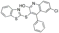 3-(1,3-BENZOTHIAZOL-2-YLTHIO)-6-CHLORO-4-PHENYLQUINOLIN-2-OL Struktur