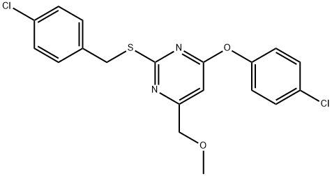 2-[(4-CHLOROBENZYL)SULFANYL]-4-(4-CHLOROPHENOXY)-6-(METHOXYMETHYL)PYRIMIDINE Struktur