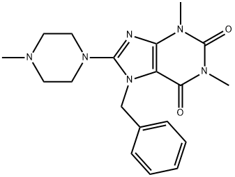 7-BENZYL-1,3-DIMETHYL-8-(4-METHYLPIPERAZIN-1-YL)-3,7-DIHYDRO-1H-PURINE-2,6-DIONE Struktur