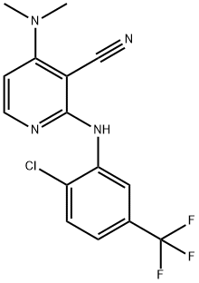 2-[2-CHLORO-5-(TRIFLUOROMETHYL)ANILINO]-4-(DIMETHYLAMINO)NICOTINONITRILE Struktur