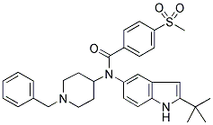 N-(1-BENZYLPIPERIDIN-4-YL)-N-(2-TERT-BUTYL-(1H)-INDOL-5-YL)-4-(METHYLSULPHONYL)BENZAMIDE Struktur