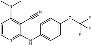 4-(DIMETHYLAMINO)-2-[4-(TRIFLUOROMETHOXY)ANILINO]NICOTINONITRILE Struktur