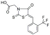 {(5Z)-4-OXO-2-THIOXO-5-[2-(TRIFLUOROMETHYL)BENZYLIDENE]-1,3-THIAZOLIDIN-3-YL}ACETIC ACID Struktur