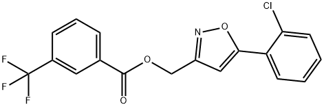 [5-(2-CHLOROPHENYL)-3-ISOXAZOLYL]METHYL 3-(TRIFLUOROMETHYL)BENZENECARBOXYLATE Struktur