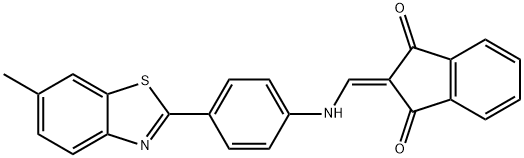 2-(((4-(6-METHYLBENZOTHIAZOL-2-YL)PHENYL)AMINO)METHYLENE)INDANE-1,3-DIONE Struktur