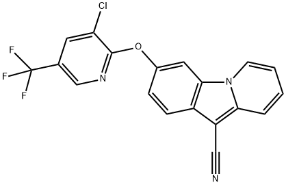 3-([3-CHLORO-5-(TRIFLUOROMETHYL)-2-PYRIDINYL]OXY)PYRIDO[1,2-A]INDOLE-10-CARBONITRILE Struktur