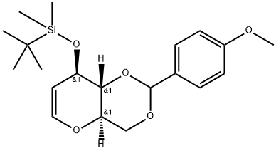 3-O-(TERT-BUTYLDIMETHYLSILYL)-4,6-O-(4-METHOXYBENZYLIDENE)-D-GLUCAL Struktur