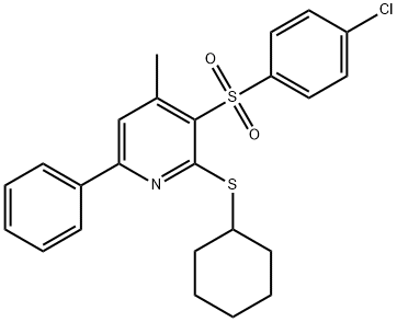 3-[(4-CHLOROPHENYL)SULFONYL]-2-(CYCLOHEXYLSULFANYL)-4-METHYL-6-PHENYLPYRIDINE Struktur