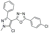 2-(5-CHLORO-1-METHYL-3-PHENYL-1H-PYRAZOL-4-YL)-5-(4-CHLOROPHENYL)-1,3,4-OXADIAZOLE Struktur