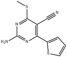 2-AMINO-4-(METHYLSULFANYL)-6-(2-THIENYL)-5-PYRIMIDINECARBONITRILE Struktur