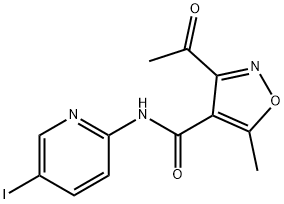 3-ACETYL-N-(5-IODO-2-PYRIDINYL)-5-METHYL-4-ISOXAZOLECARBOXAMIDE Struktur