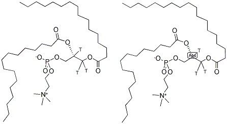 SN-GLYCERO-3-PHOSPHOCHOLINE, 2-PALMITOYL-1-O-HEXA/OCTADECYL, [1,2-3H] Struktur