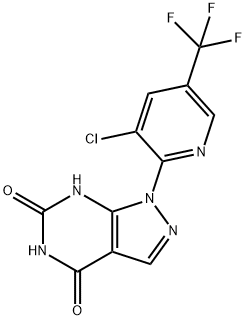 1-[3-CHLORO-5-(TRIFLUOROMETHYL)-2-PYRIDINYL]-1H-PYRAZOLO[3,4-D]PYRIMIDINE-4,6(5H,7H)-DIONE Struktur