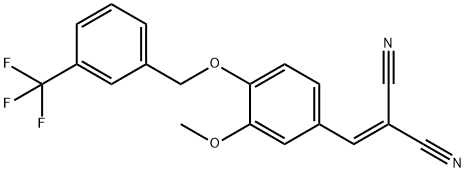 2-[(3-METHOXY-4-([3-(TRIFLUOROMETHYL)BENZYL]OXY)PHENYL)METHYLENE]MALONONITRILE Struktur