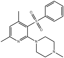 1-[4,6-DIMETHYL-3-(PHENYLSULFONYL)-2-PYRIDINYL]-4-METHYLPIPERAZINE Struktur