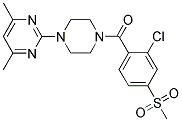 N-[2-CHLORO-4-(METHYLSULPHONYL)BENZOYL]-N'-(4,6-DIMETHYLPYRIMIDIN-2-YL)PIPERAZINE Struktur