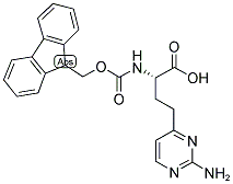 FMOC-(S)-2-AMINO-4-[(2-AMINO)PYRIMIDINYL]BUTANOIC ACID Struktur