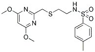 N-[2-[(4,6-DIMETHOXYPYRIMIDIN-2-YL)METHYLTHIO]ETHYL]-4-METHYLBENZENESULPHONAMIDE Struktur