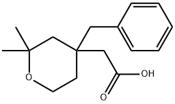 (4-BENZYL-TETRAHYDRO-2,2-DIMETHYL-2H-PYRAN-4-YL)ACETIC ACID Struktur