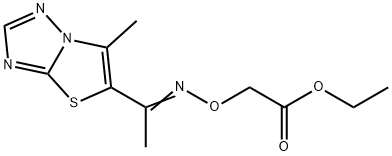 ETHYL 2-(([1-(6-METHYL[1,3]THIAZOLO[3,2-B][1,2,4]TRIAZOL-5-YL)ETHYLIDENE]AMINO)OXY)ACETATE Struktur