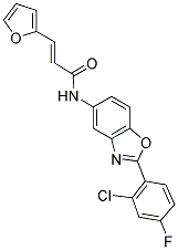 (2E)-N-[2-(2-CHLORO-4-FLUOROPHENYL)-1,3-BENZOXAZOL-5-YL]-3-(2-FURYL)ACRYLAMIDE Struktur