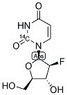 2'-FLUORO 2'-DEOXYURACIL-BETA-D-ARABINOFURANOSIDE, [2-14C]- Struktur