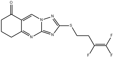 2-[(3,4,4-TRIFLUORO-3-BUTENYL)SULFANYL]-6,7-DIHYDRO[1,2,4]TRIAZOLO[5,1-B]QUINAZOLIN-8(5H)-ONE Struktur