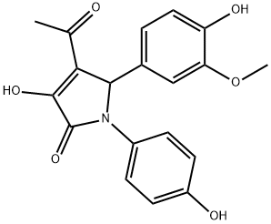 4-ACETYL-3-HYDROXY-5-(4-HYDROXY-3-METHOXYPHENYL)-1-(4-HYDROXYPHENYL)-1,5-DIHYDRO-2H-PYRROL-2-ONE Struktur