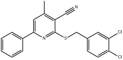 2-[(3,4-DICHLOROBENZYL)SULFANYL]-4-METHYL-6-PHENYLNICOTINONITRILE Struktur