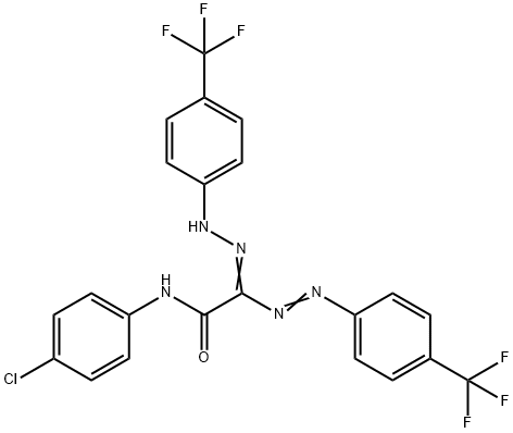 N-(4-CHLOROPHENYL)-2-(2-[4-(TRIFLUOROMETHYL)PHENYL]DIAZENYL)-2-(2-[4-(TRIFLUOROMETHYL)PHENYL]HYDRAZONO)ACETAMIDE Struktur