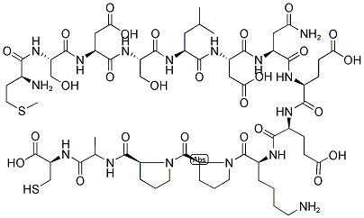 H-MET-SER-ASP-SER-LEU-ASP-ASN-GLU-GLU-LYS-PRO-PRO-ALA-(CYS)-OH Struktur
