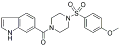 1-[((1H)-INDOL-6-YL)CARBONYL]-4-[(4-METHOXYPHENYL)SULPHONYL]PIPERAZINE Struktur