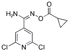 2,6-DICHLORO-N'-[(CYCLOPROPYLCARBONYL)OXY]PYRIDINE-4-CARBOXIMIDAMIDE Struktur