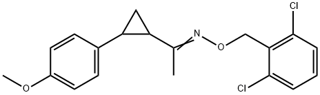 1-[2-(4-METHOXYPHENYL)CYCLOPROPYL]-1-ETHANONE O-(2,6-DICHLOROBENZYL)OXIME Struktur