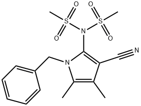 N-(1-BENZYL-3-CYANO-4,5-DIMETHYL-1H-PYRROL-2-YL)-N-(METHYLSULFONYL)METHANESULFONAMIDE Struktur